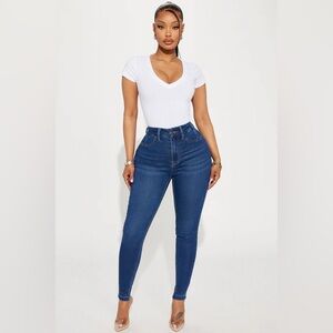 Fashion Nova Dark Blue Skinny Jeans